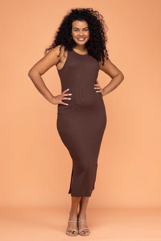 FINAL SALE | Janet Midi Dress Chocolate