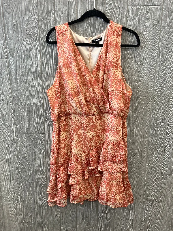 Orange Dress Casual Midi Express, Size Xl