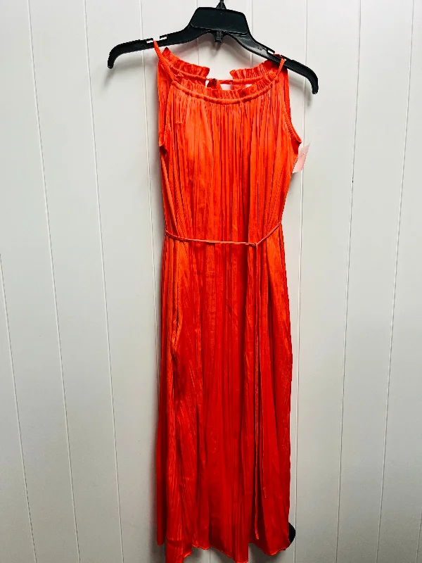 Orange Dress Party Midi Soma, Size Xs