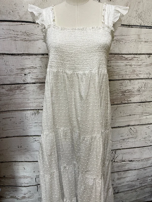 White Dress Casual Midi Eileen West, Size M