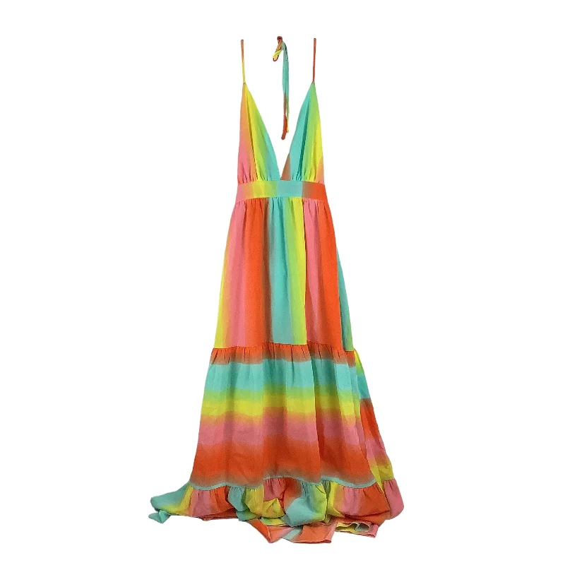 Multi-colored Dress Casual Maxi Clothes Mentor, Size M