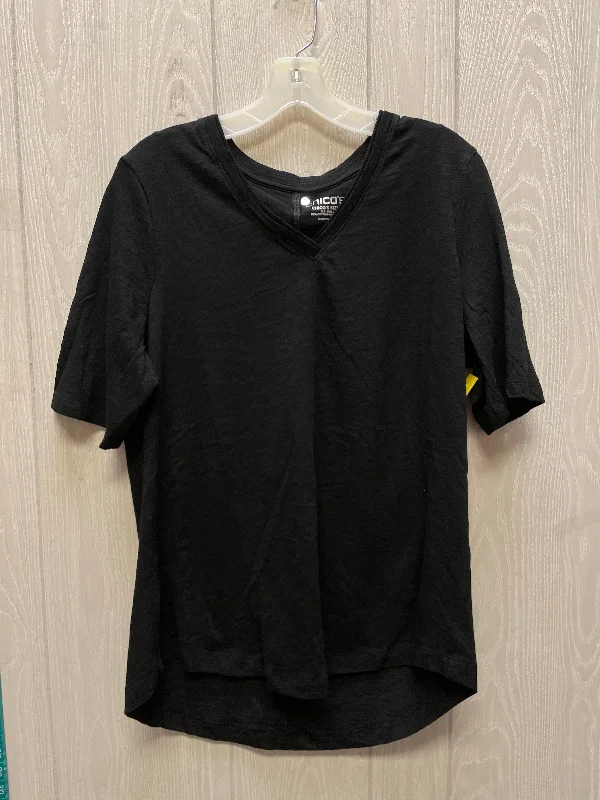 Top Short Sleeve By Chicos In Black, Size: L