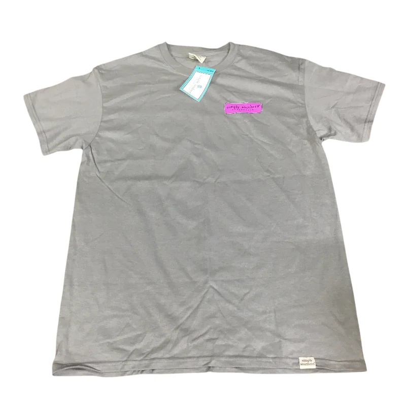 Top Short Sleeve By Simply Southern In Grey, Size: M