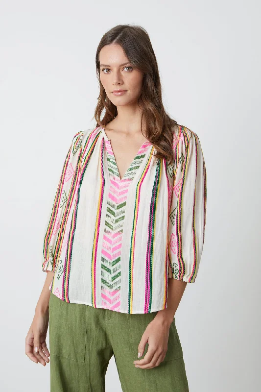 BETH JACQUARD BOHO TOP