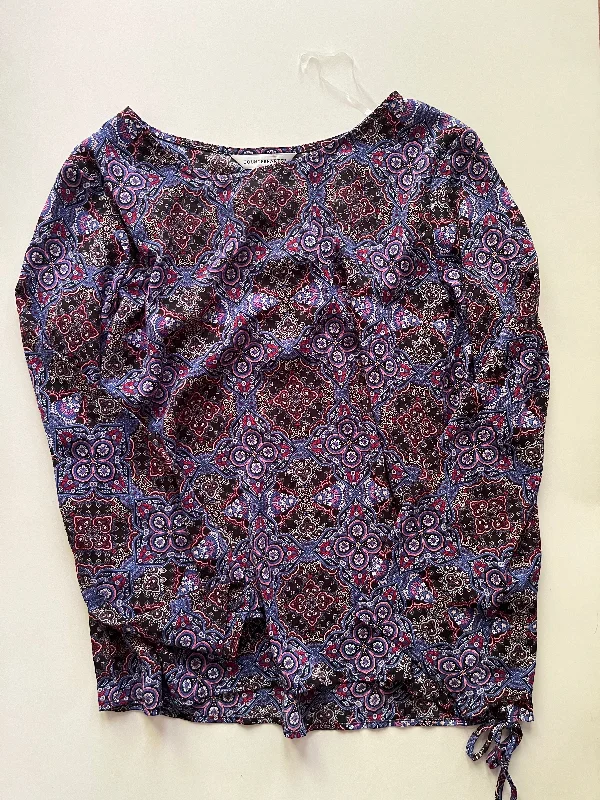 Blouse Long Sleeve By Counterparts In Purple NWT, Size: L