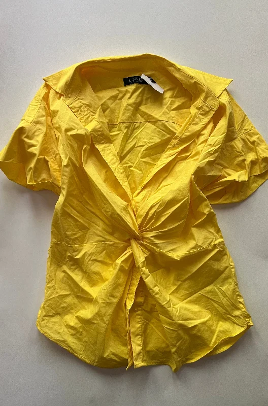 Blouse Short Sleeve By Lauren By Ralph Lauren In Yellow, Size: L