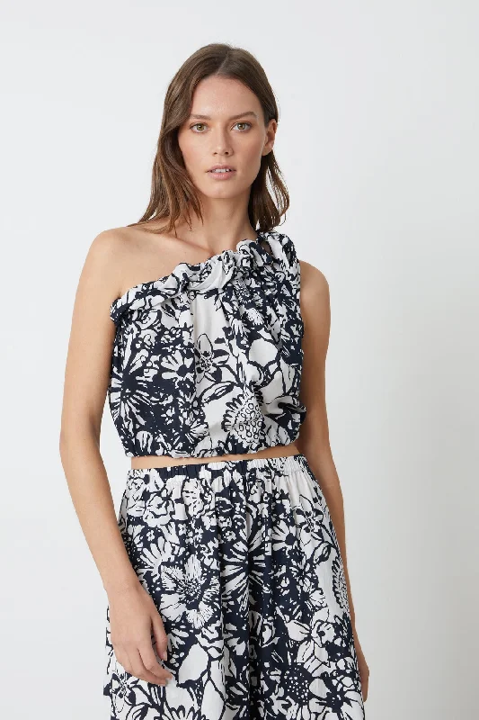 CAMILLA PRINTED ONE SHOULDER TOP