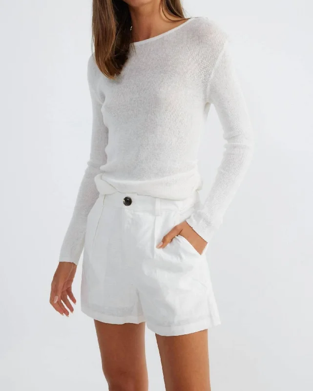 Hale Linen Shorts In White