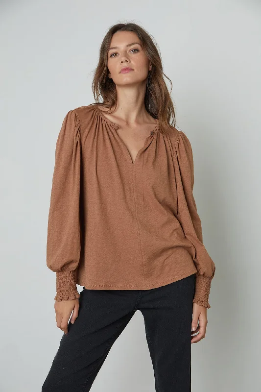 IRINA SPLIT NECK TEE