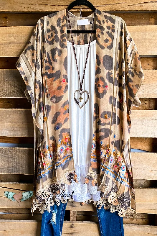 AHB EXCLUSIVE: All the Goodness in the World Kimono - Taupe/Leopard