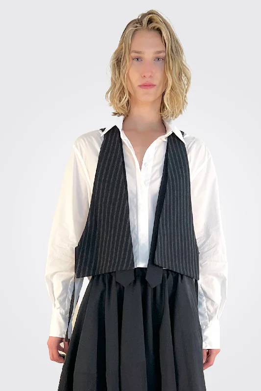 Pinstripe Vest - Nero