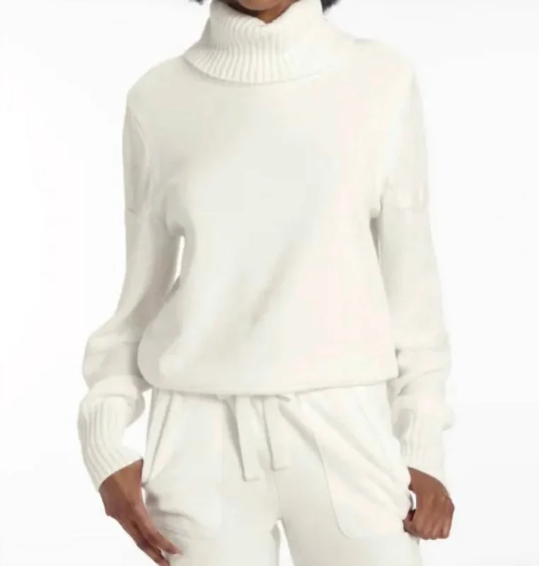 Fjord Cowl Neck Sweatshirt In Winter White