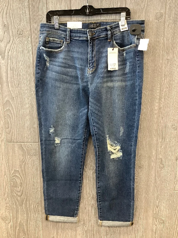 Jeans Straight By Judy Blue In Blue, Size: 14