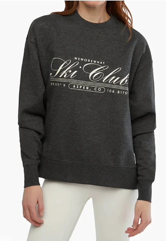 Ski Club Sweatshirt In Grey