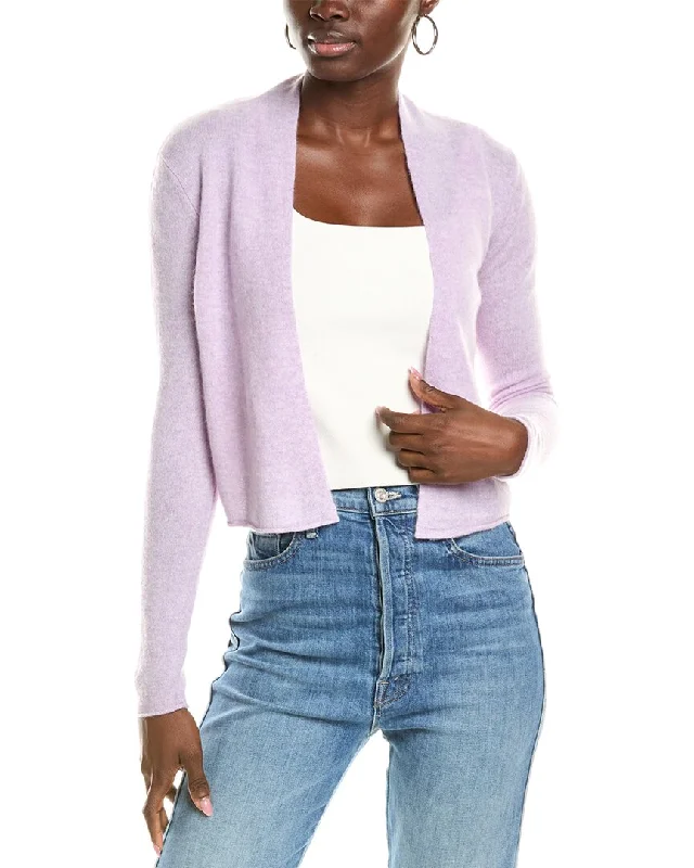 sofiacashmere Cropped Open Cashmere Cardigan