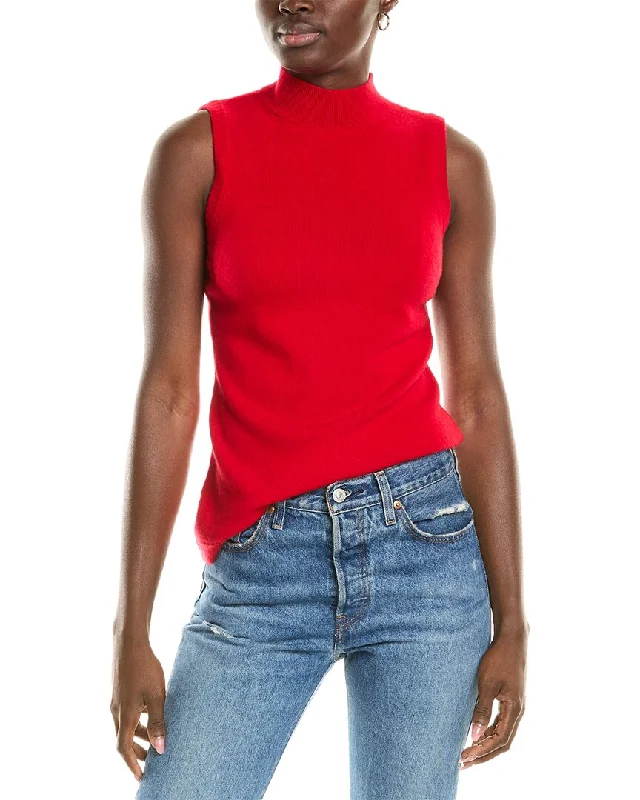 sofiacashmere Mock Neck Cashmere Tank