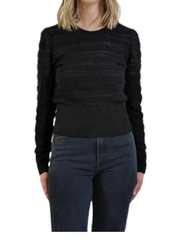 Textured Crewneck Sweater In Black