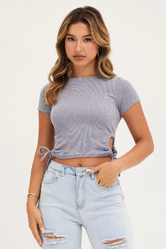 Blue Top Short Sleeve