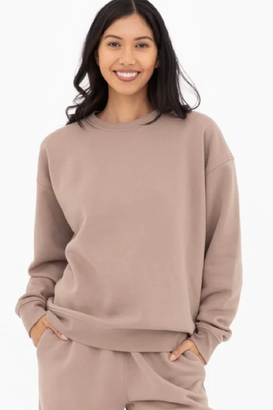 Mono B Mocha Relaxed Fleece Sweatshirt