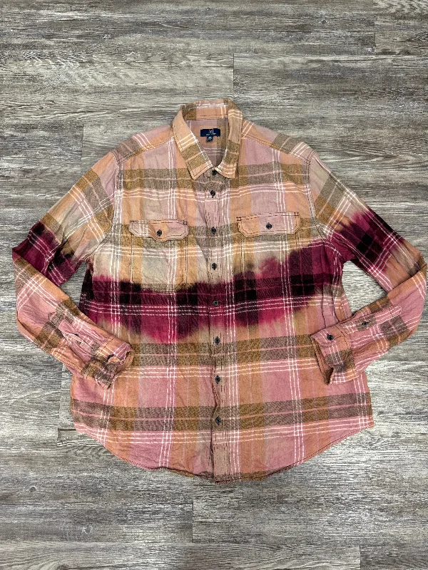 Top Long Sleeve By George In Plaid Pattern, Size: 2x