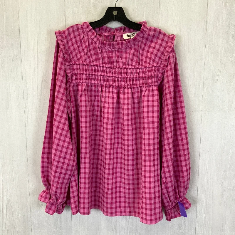 Top Long Sleeve By Haptics In Pink, Size: L