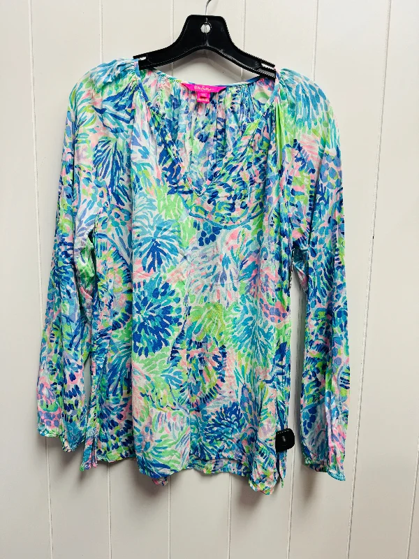 Top Long Sleeve Designer By Lilly Pulitzer In Green, Size: M