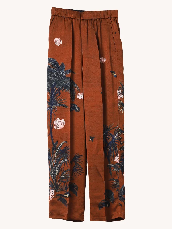 SACRED FOREST SATIN PANTS