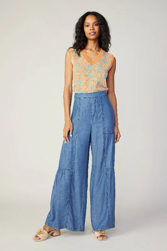 Tiered Wide Leg Pants