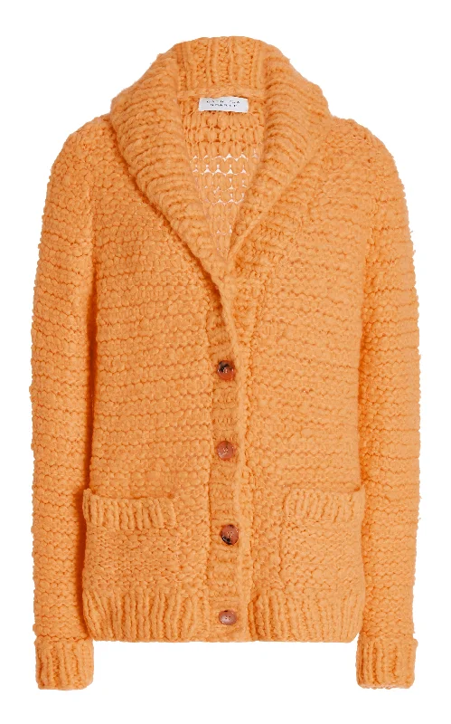 Moses Knit Cardigan in Fluorescent Orange Welfat Cashmere